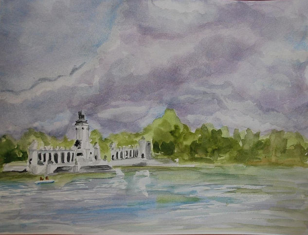 Estanque del Retiro Watercolour Paper Landscaping