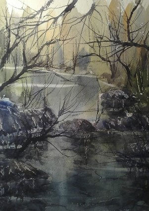 Entre ramas Watercolour Paper Landscaping