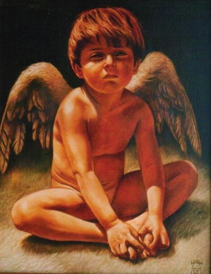 QUERUBIN (Homenaje a la memoria de mi hijo) Oil Canvas Figure Painting