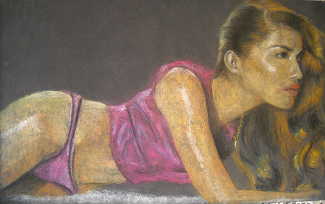 mujer en la arena Pastel Papel Figura