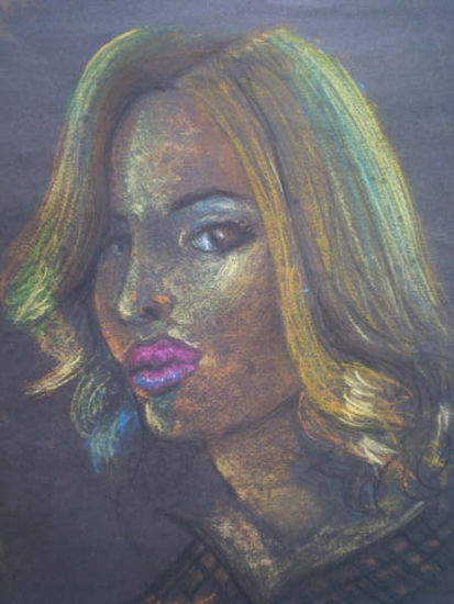 rostro Pastel Paper Portrait