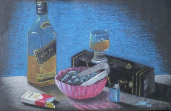 bodegon Pastel Paper Still Life Paintings