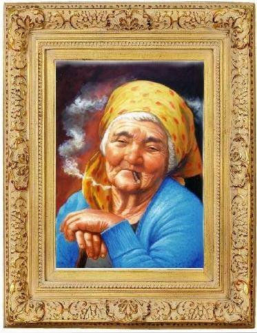 vieja fumando 2 Oil Canvas Landscaping