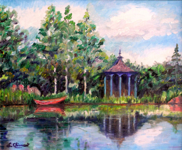 Cenador junto al río Oil Canvas Landscaping