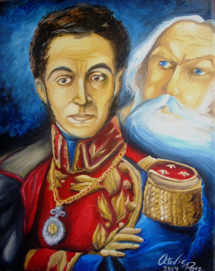 Bolivar y el tiempo Oil Canvas Landscaping