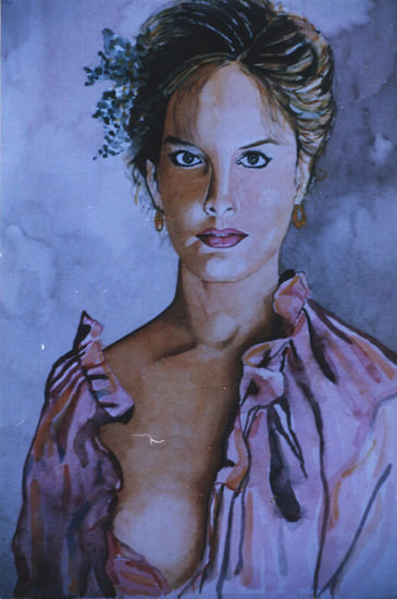 La Dama perdida Watercolour Card Portrait