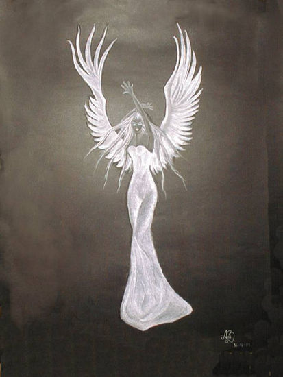 Angel Blanco Pastel Papel