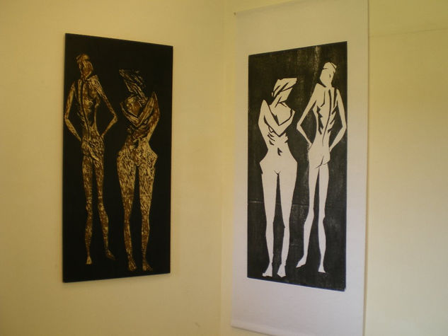 anorexia, matriz y grabado Woodcut