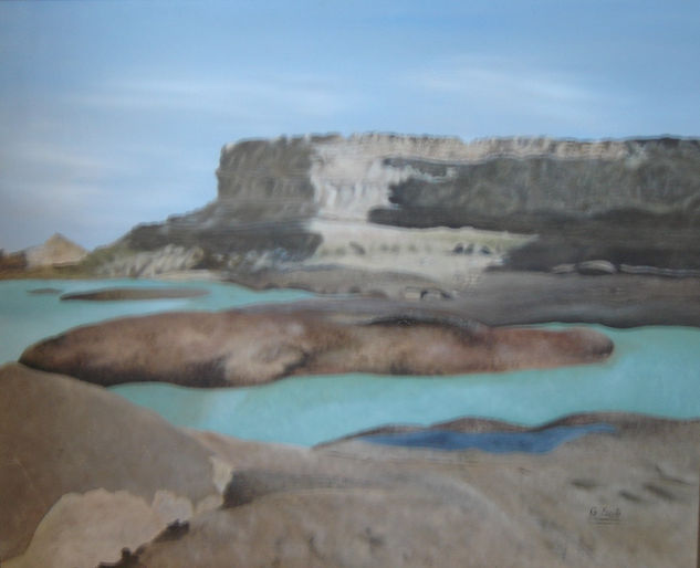 SOLEDAD EN LAS ROCAS Óleo Tabla