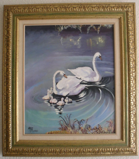 "CISNES" Oil Canvas Animals