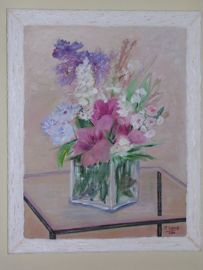 Jarrón con flores Oil Canvas Floral Painting