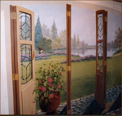 Trompe l'oeil de paisaje primaveral 