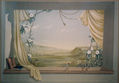 Ventana con paisaje en grises