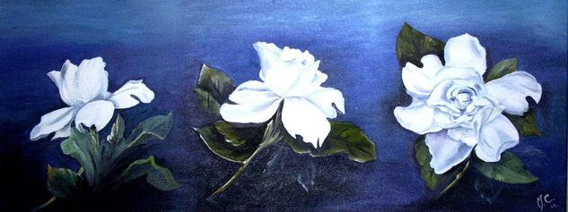 Mis Jazmines Oil Canvas Floral Painting