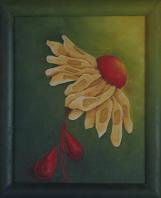 flor de herida Oil Panel Floral Painting