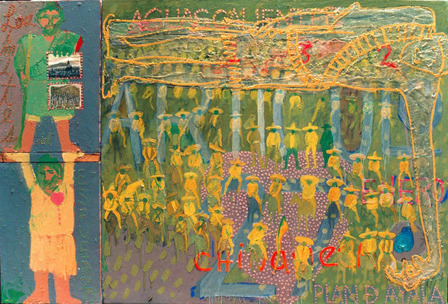 los límites del esfuerzo  (de Aguascalientes a Chinameca), 150 x 217 cm.