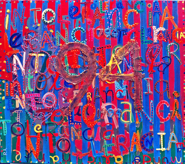 el mundo alucinante  (homenaje a Fray Servando y Reynaldo Arenas), 150 x 170 cm.