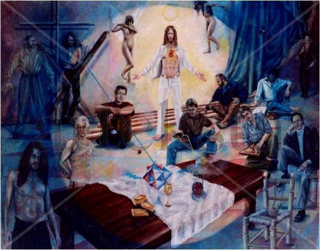 LA ÚLTIMA CENA Oil Canvas Figure Painting