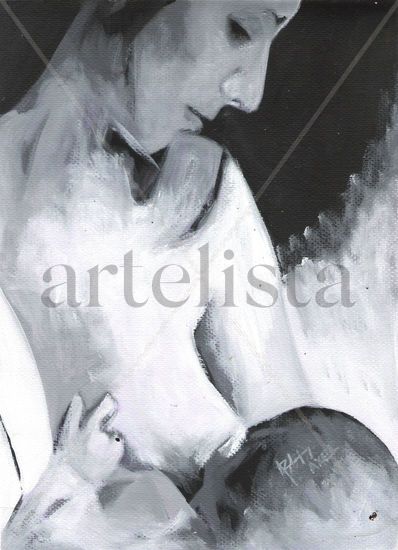 maternidad Oil Card Figure Painting