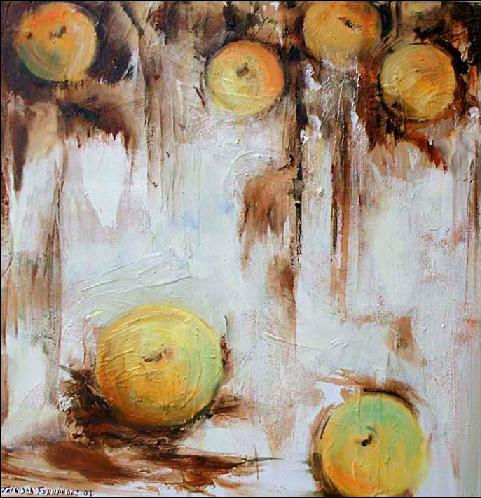 Manzanitas amarillas Acrylic Canvas Still Life Paintings