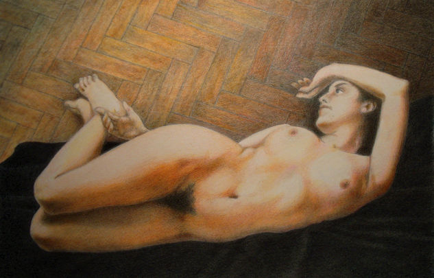 Sobre madera Pencil (coloured) Paper Nude Paintings