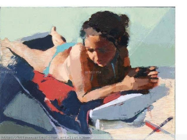 En la playa. Oil Canvas Landscaping