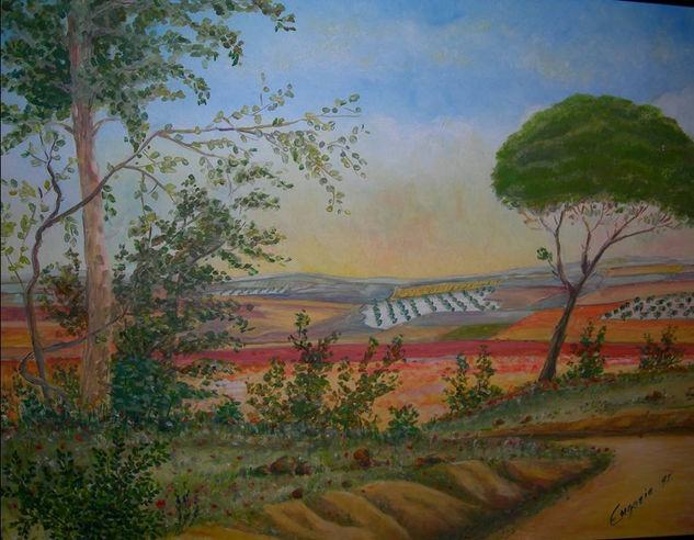 Paisaje con pino Oil Canvas Landscaping