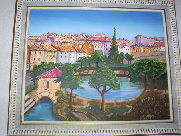 fuente de CELLA  ( teruel ) Oil Canvas Landscaping