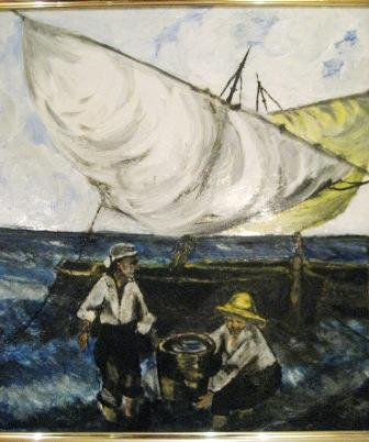 De pesca Oil Panel Marine Painting