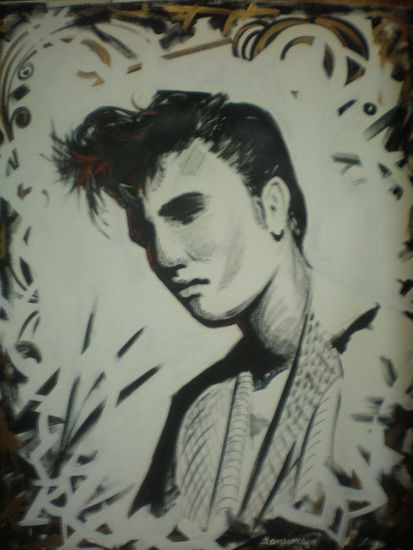 De la Serie Elvis Presly Acrylic Canvas Figure Painting