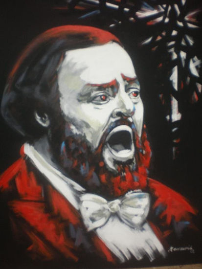 De la serie Luciano Pavarotti Acrylic Canvas Portrait