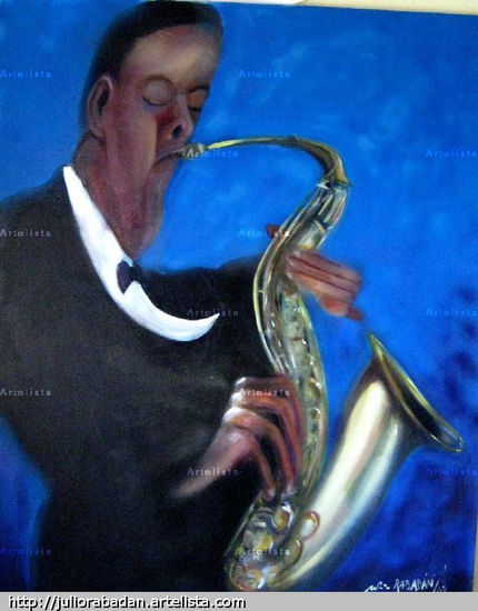 musico de jazz (J.Coltrane) Acrylic Canvas Figure Painting