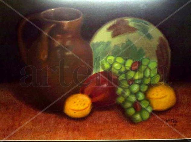 bodegon con uvas Pastel Card Still Life Paintings