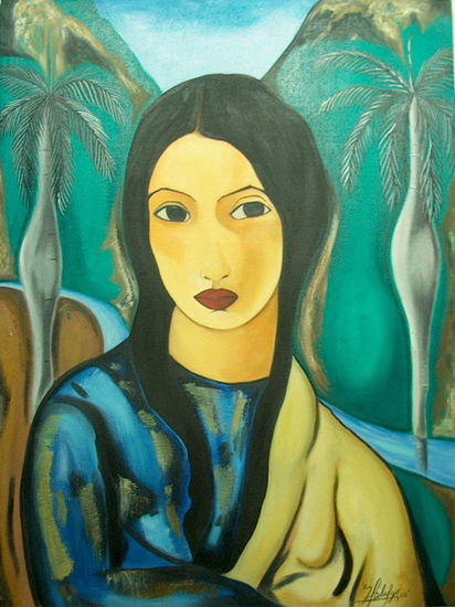 GITANA EN EL CAMPO Oil Canvas Figure Painting