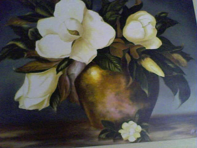 Jarron con magnolias 