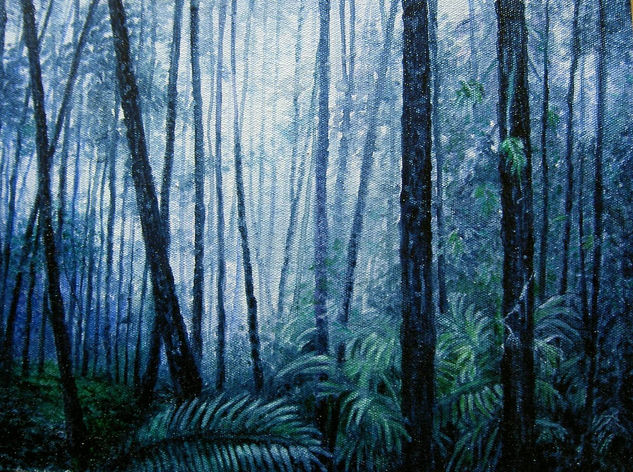 BOSQUE AZUL Óleo Lienzo Paisaje