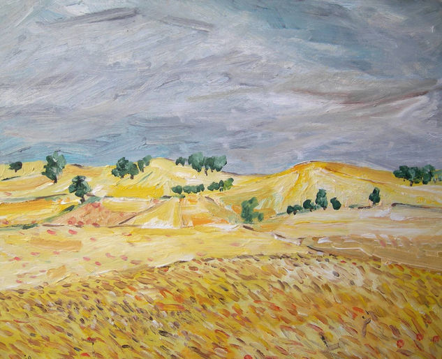 Tormenta sobre los campos Oil Canvas Landscaping