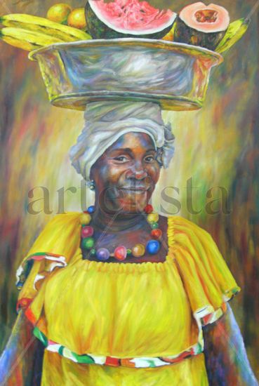 PALENQUERA Óleo Lienzo Retrato