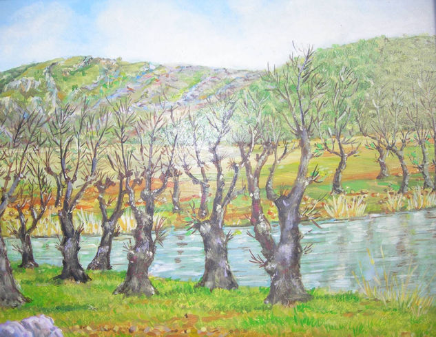 Fresnos desnudos Óleo Lienzo Paisaje