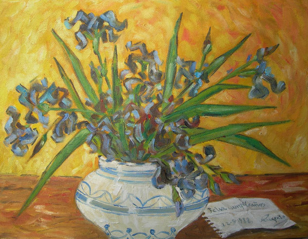 Jarrón con lirios Oil Canvas Floral Painting