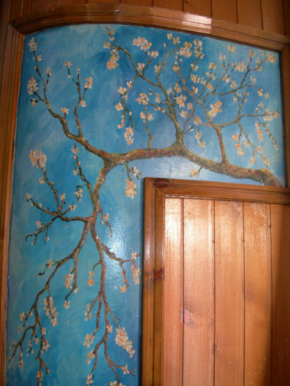 Rama de almendro en flor Óleo Lienzo Floral