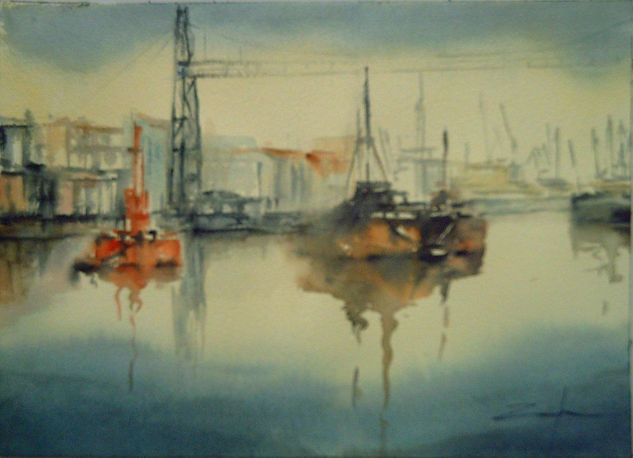 LA RIA Y PORTUGALETE Watercolour Paper Landscaping