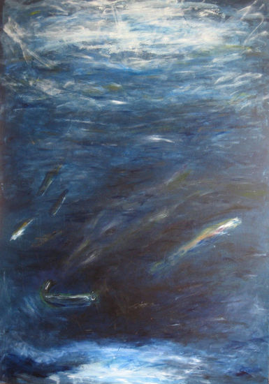 Sin plenilunio no hay mar Acrylic Canvas Marine Painting