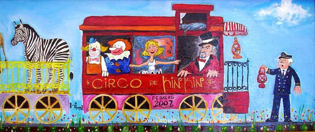 El Tren de Kinkin - El Cabus Óleo Tabla Figura