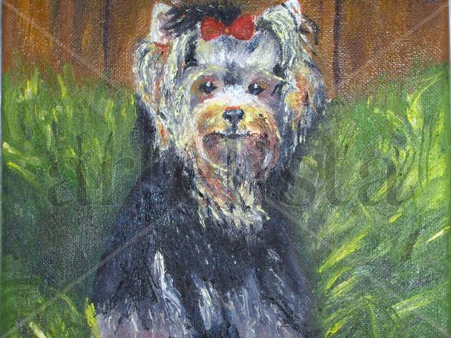 el perro Oil Canvas Landscaping