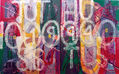 razas, pueblos, tutsis vs hutus  (conflictos inter-étnicos), 150 x 240 cm.