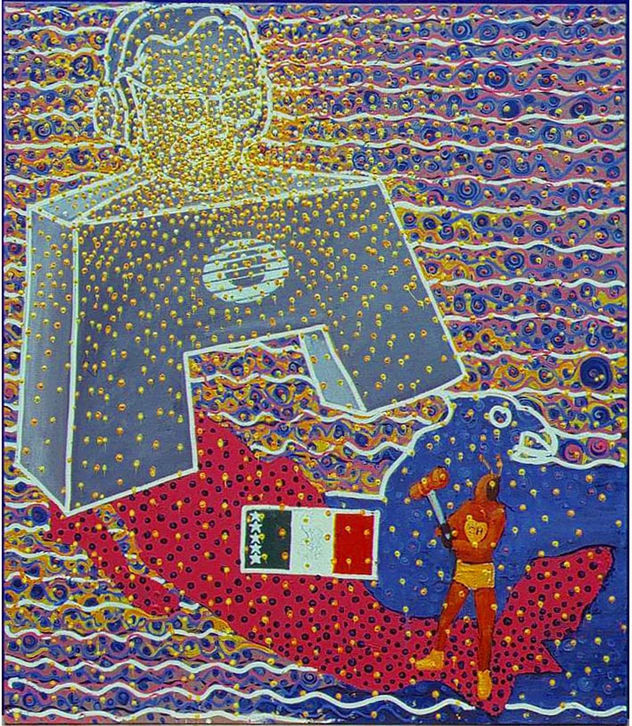 tigres u ocelotes, y, ahora, ¿quién podrá defendernos?, 160 x 140 cm.