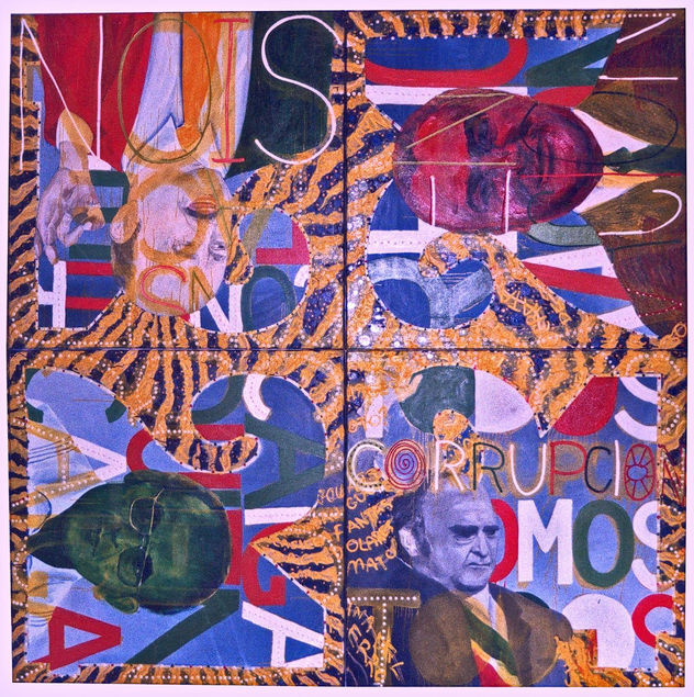 los años del tigre  (el cuento televisado), 300 x 300 cm.