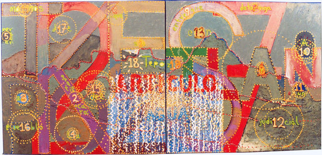 artículo 27, Tepoztlán (campo de golf comunal), 150 x 320 cm. Óleo Lienzo Otros