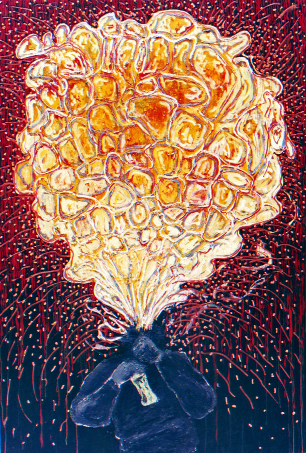 fuegos fatuos, 220 x 150 cm.